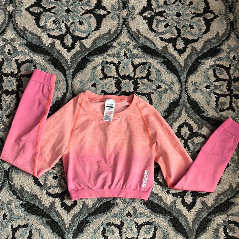 Gymshark Pink Ombre Long Sleeve Crop Top